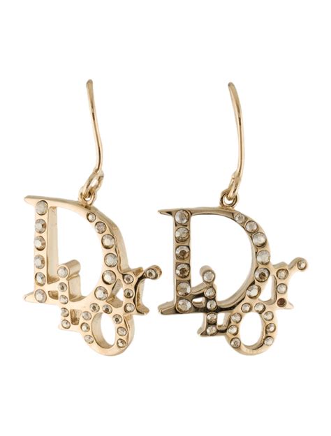 dior logo drop earrings|dior look alike earrings.